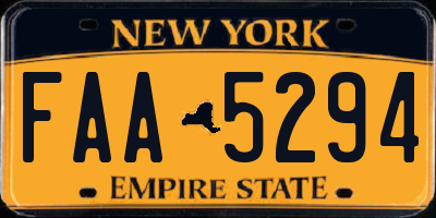 NY license plate FAA5294