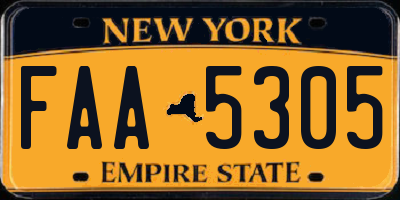 NY license plate FAA5305