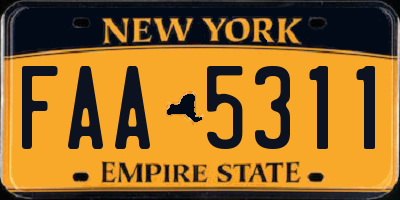 NY license plate FAA5311