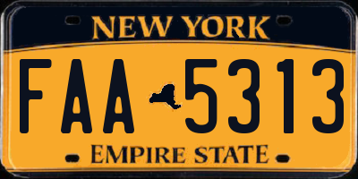 NY license plate FAA5313