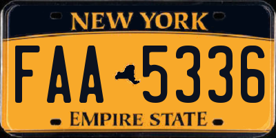 NY license plate FAA5336