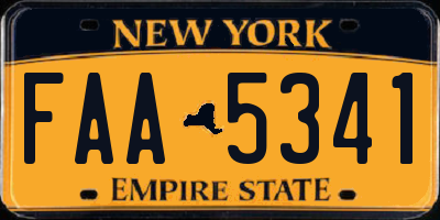 NY license plate FAA5341