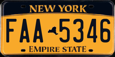 NY license plate FAA5346