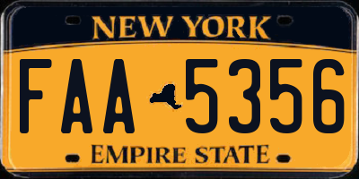 NY license plate FAA5356