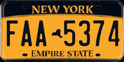 NY license plate FAA5374