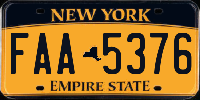 NY license plate FAA5376