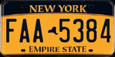 NY license plate FAA5384