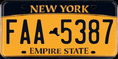 NY license plate FAA5387