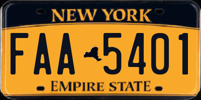 NY license plate FAA5401
