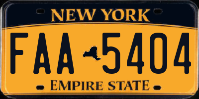 NY license plate FAA5404