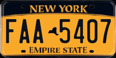 NY license plate FAA5407