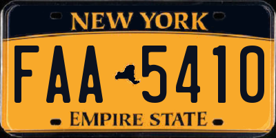 NY license plate FAA5410