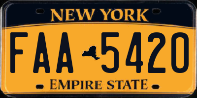 NY license plate FAA5420