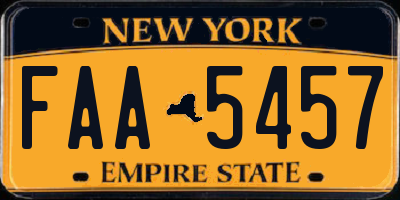 NY license plate FAA5457