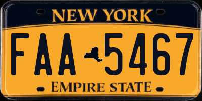 NY license plate FAA5467