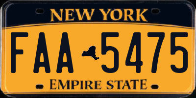 NY license plate FAA5475