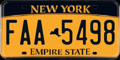 NY license plate FAA5498