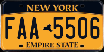 NY license plate FAA5506