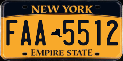NY license plate FAA5512