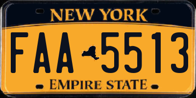 NY license plate FAA5513