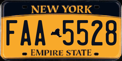 NY license plate FAA5528