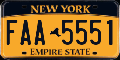 NY license plate FAA5551