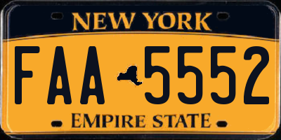 NY license plate FAA5552