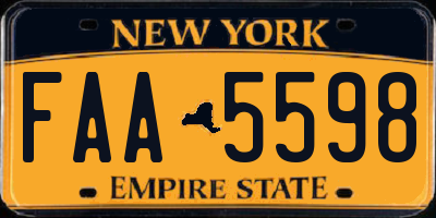 NY license plate FAA5598