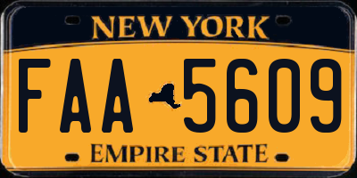 NY license plate FAA5609
