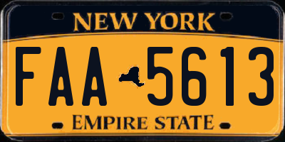NY license plate FAA5613
