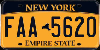NY license plate FAA5620