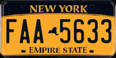 NY license plate FAA5633
