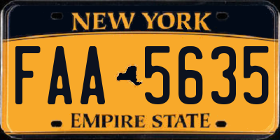 NY license plate FAA5635