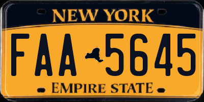 NY license plate FAA5645