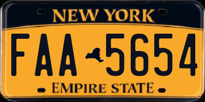 NY license plate FAA5654