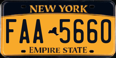 NY license plate FAA5660