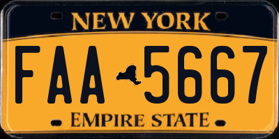 NY license plate FAA5667