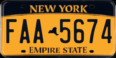 NY license plate FAA5674