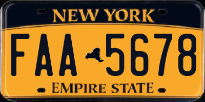 NY license plate FAA5678