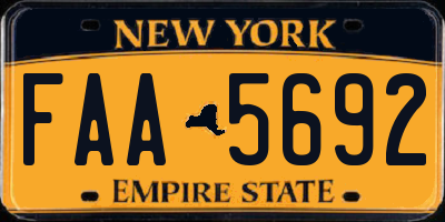 NY license plate FAA5692