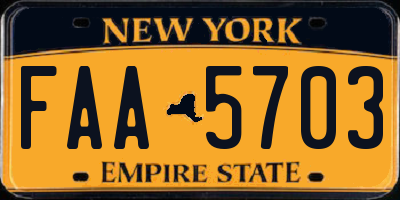 NY license plate FAA5703