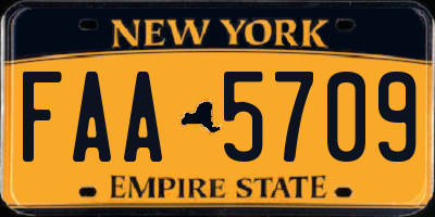 NY license plate FAA5709