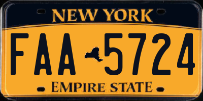 NY license plate FAA5724