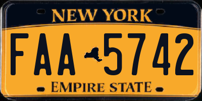 NY license plate FAA5742