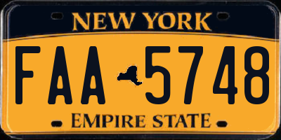 NY license plate FAA5748