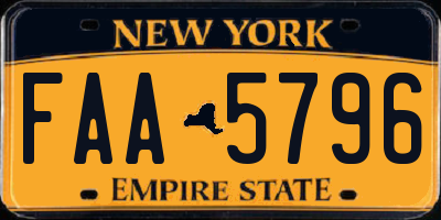 NY license plate FAA5796