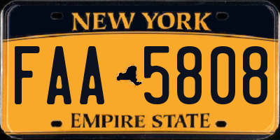 NY license plate FAA5808