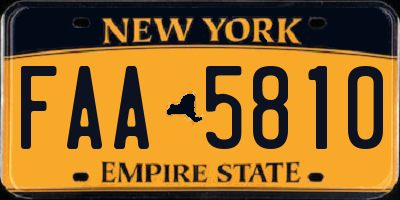 NY license plate FAA5810