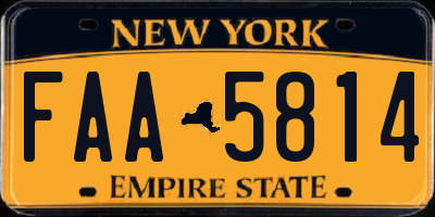 NY license plate FAA5814