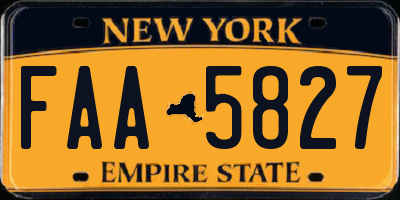 NY license plate FAA5827